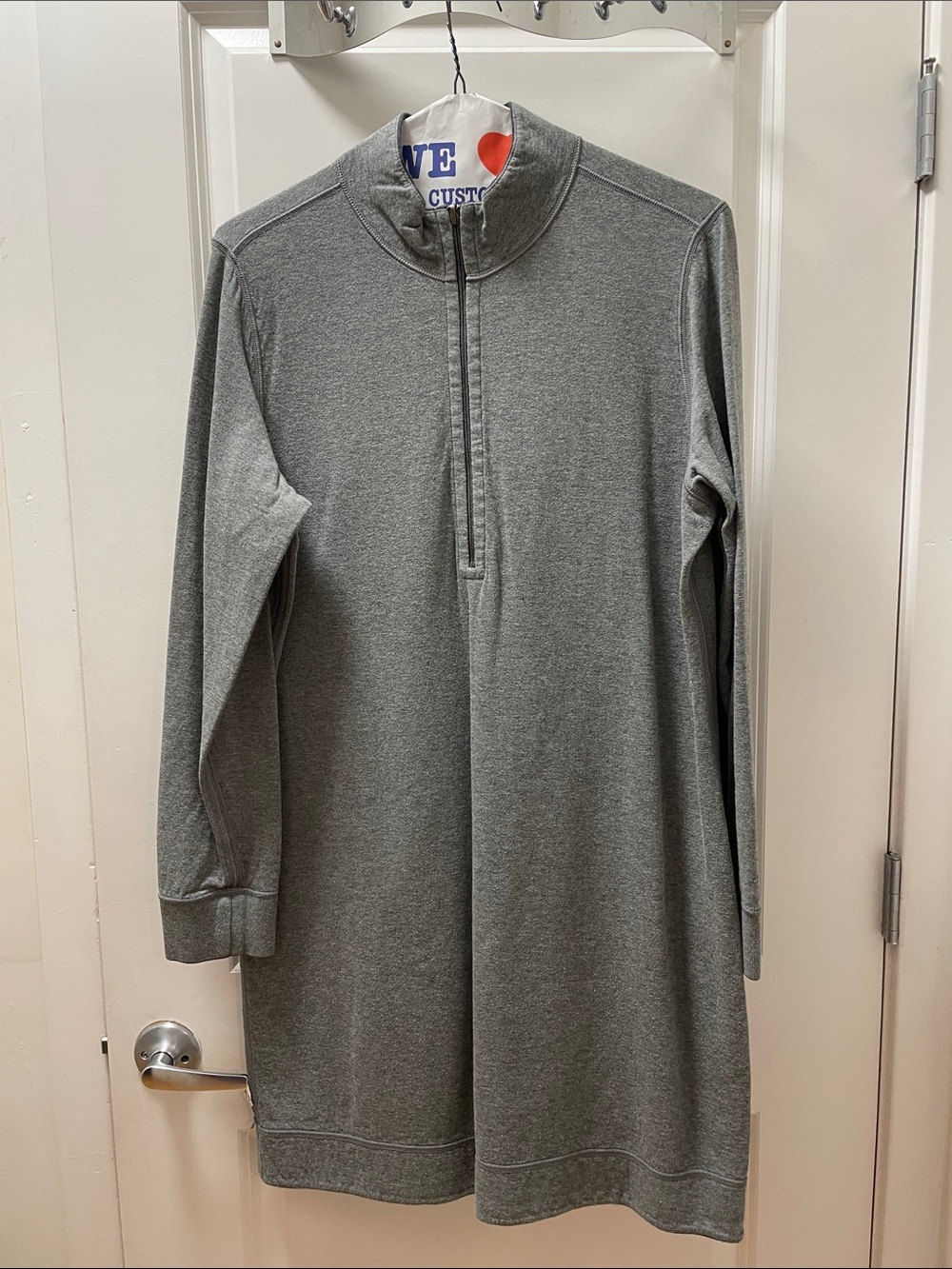 Tommy Bahama Gray Half-Zip Long Sleeve Dress